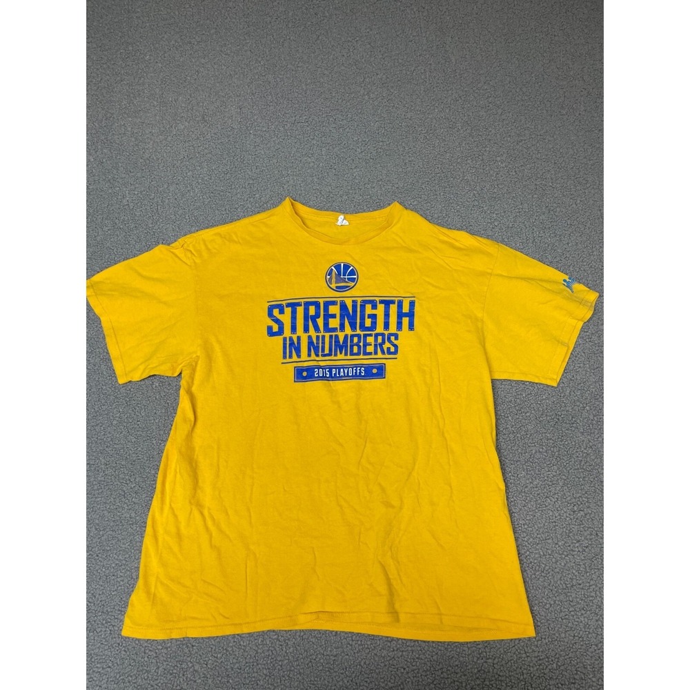Golden State Warriors T-Shirt Mens Size XL Yellow NBA 2015 Conference Semis